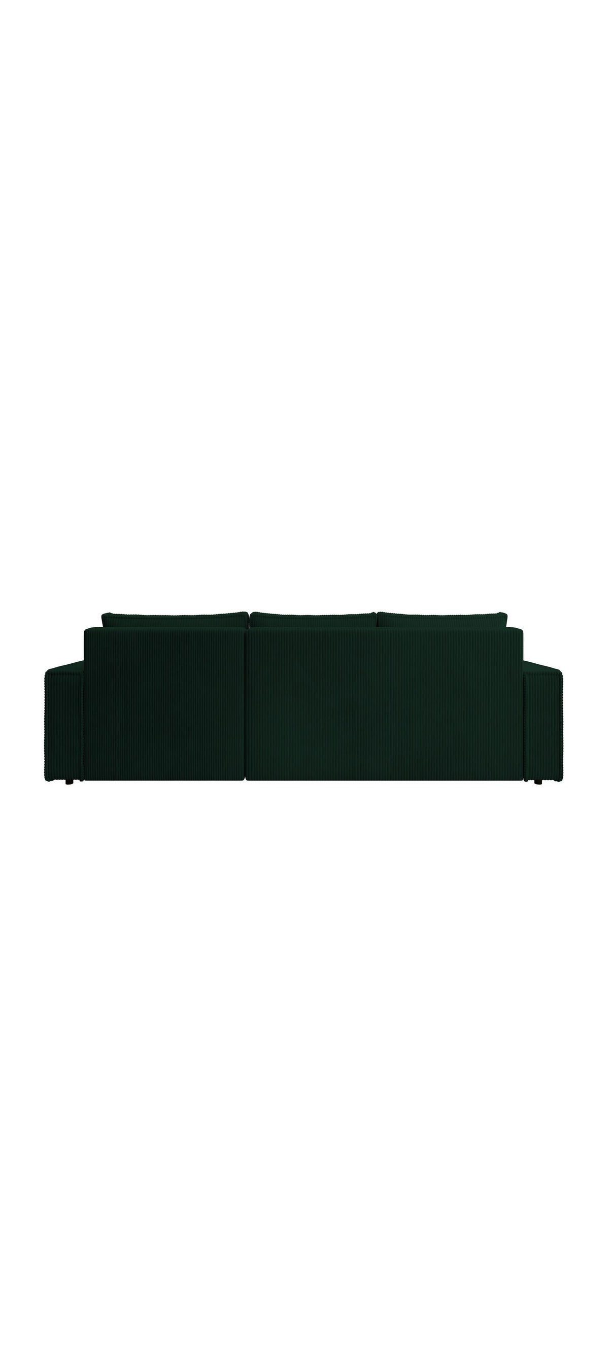 Cord Ecksofa LETTO Bettkasten und Stauraum in Grün