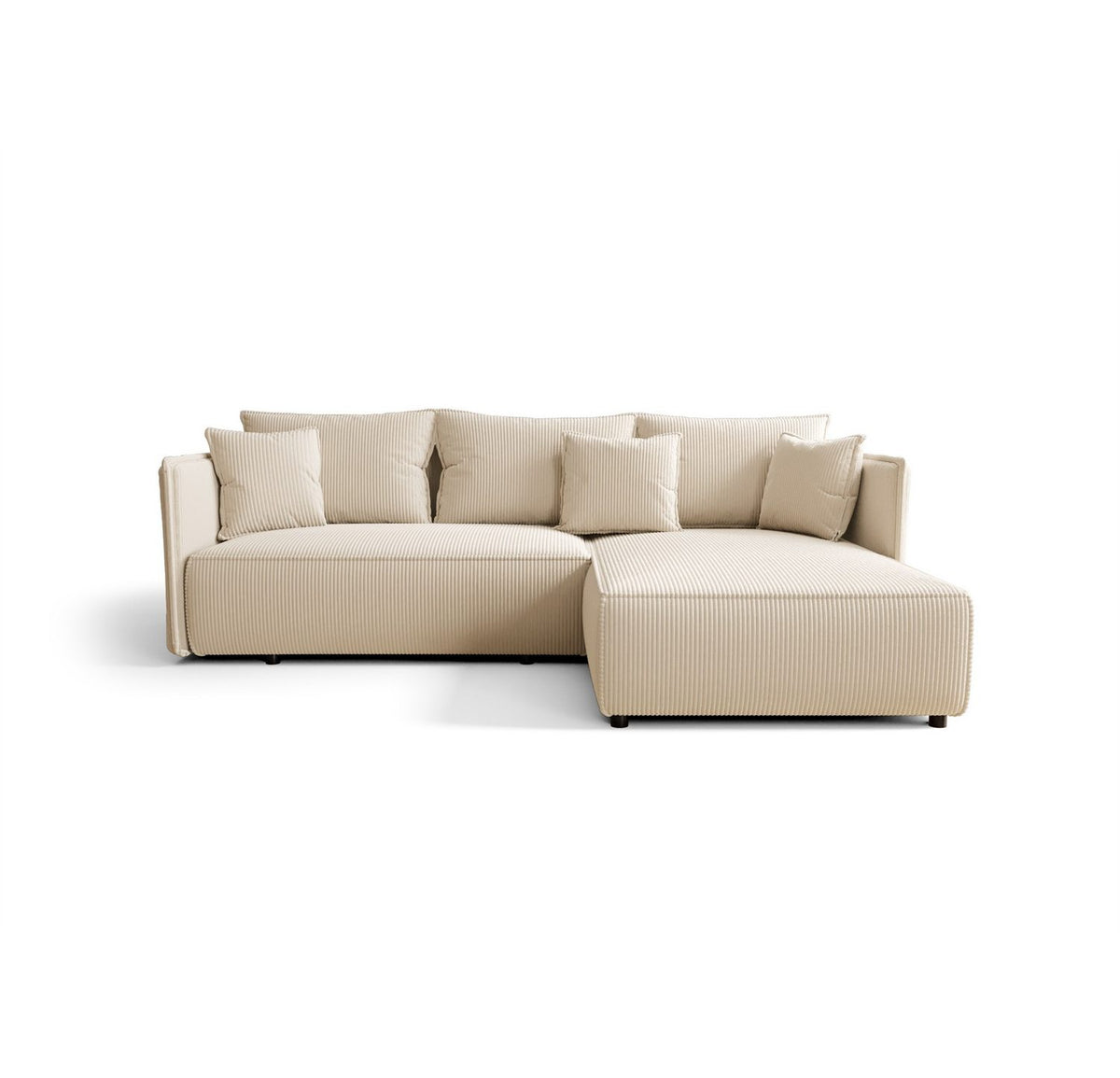Cord Ecksofa DEKOS in Creme Gesamtansicht