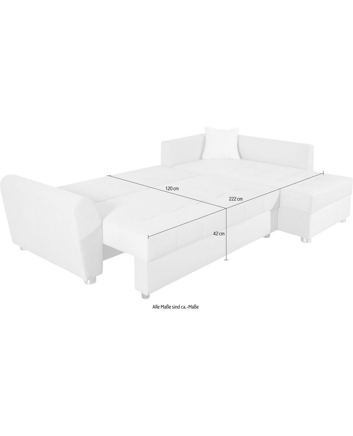 Cord Ecksofa JANA XL in Beige Ansicht 4