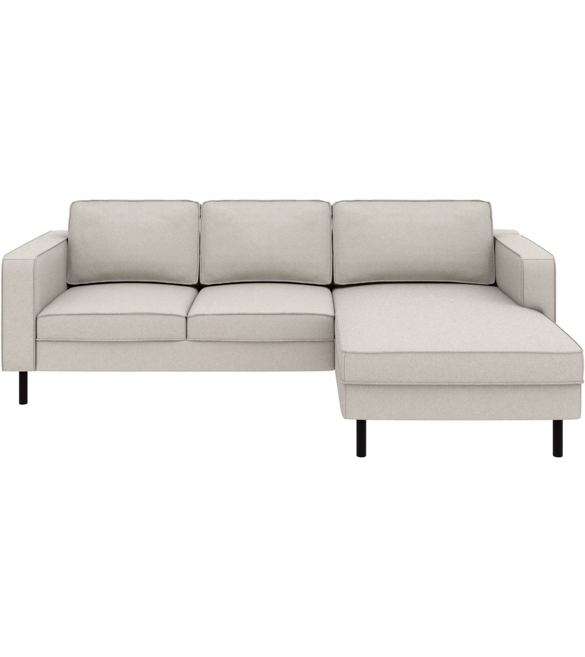 Cord Ecksofa WATKINS in Sandgrau von vorne