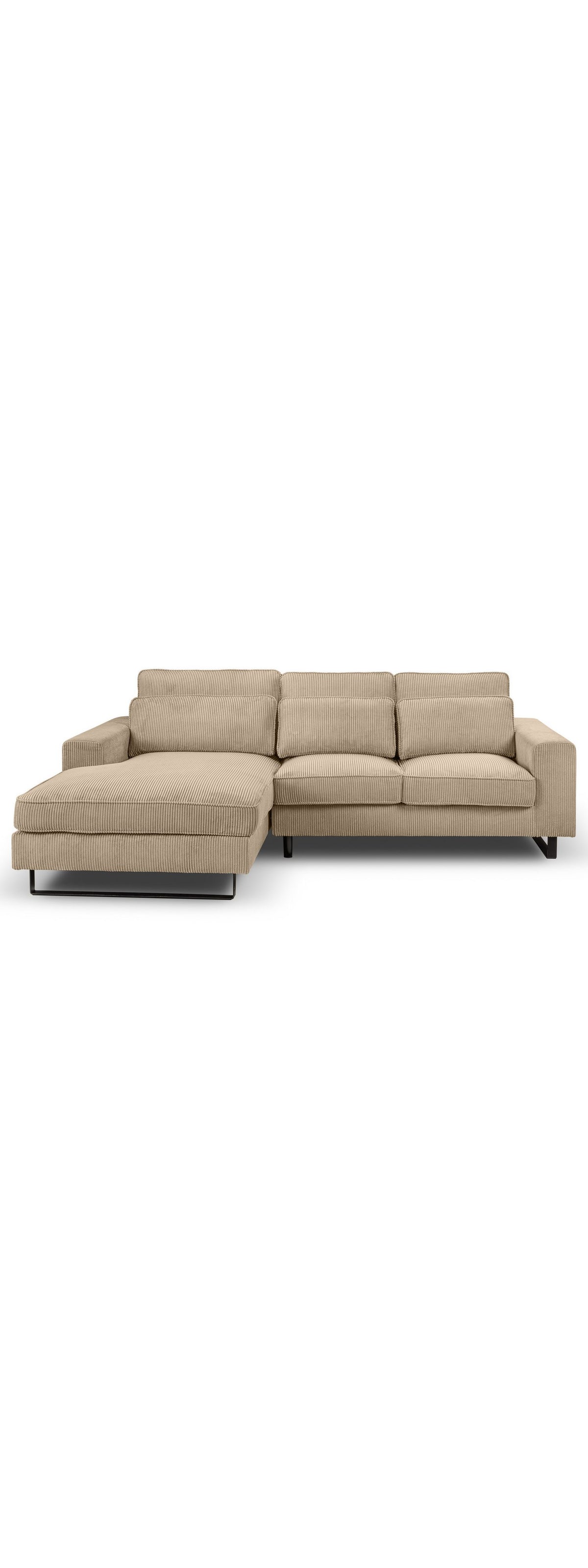 Ottomane des Cord Ecksofas BOLINA in Beige