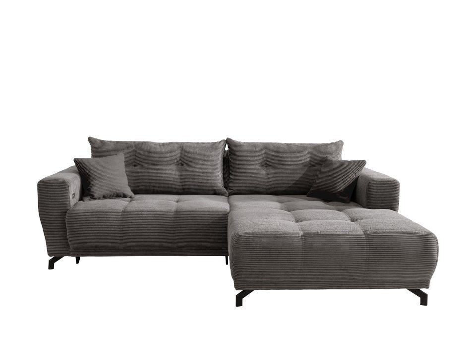 Graues Cord Ecksofa RENEGADE aus einer weiteren Perspektive