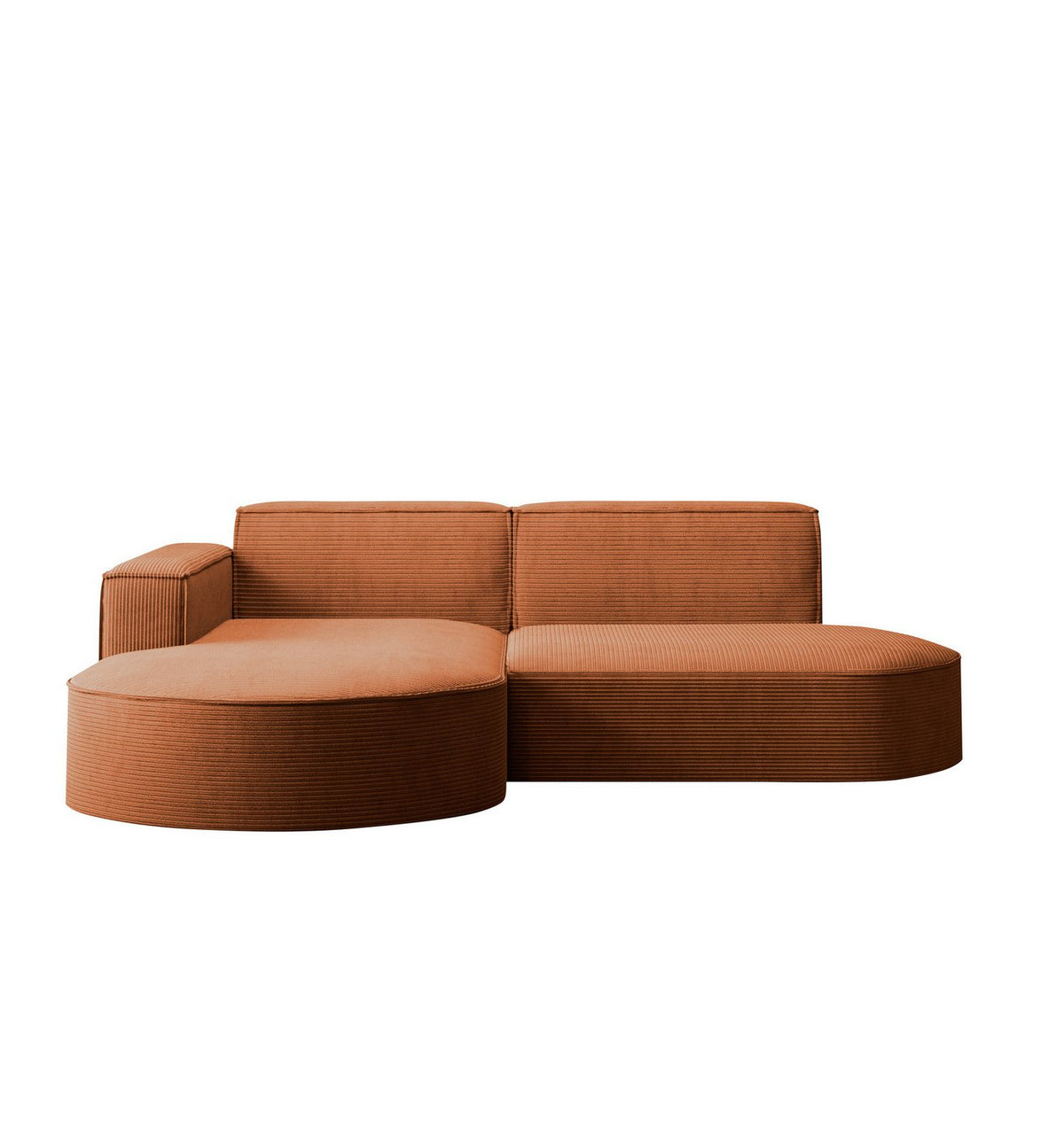 Cord Ecksofa MODENA STUDIO L in Ziegel Gesamtansicht