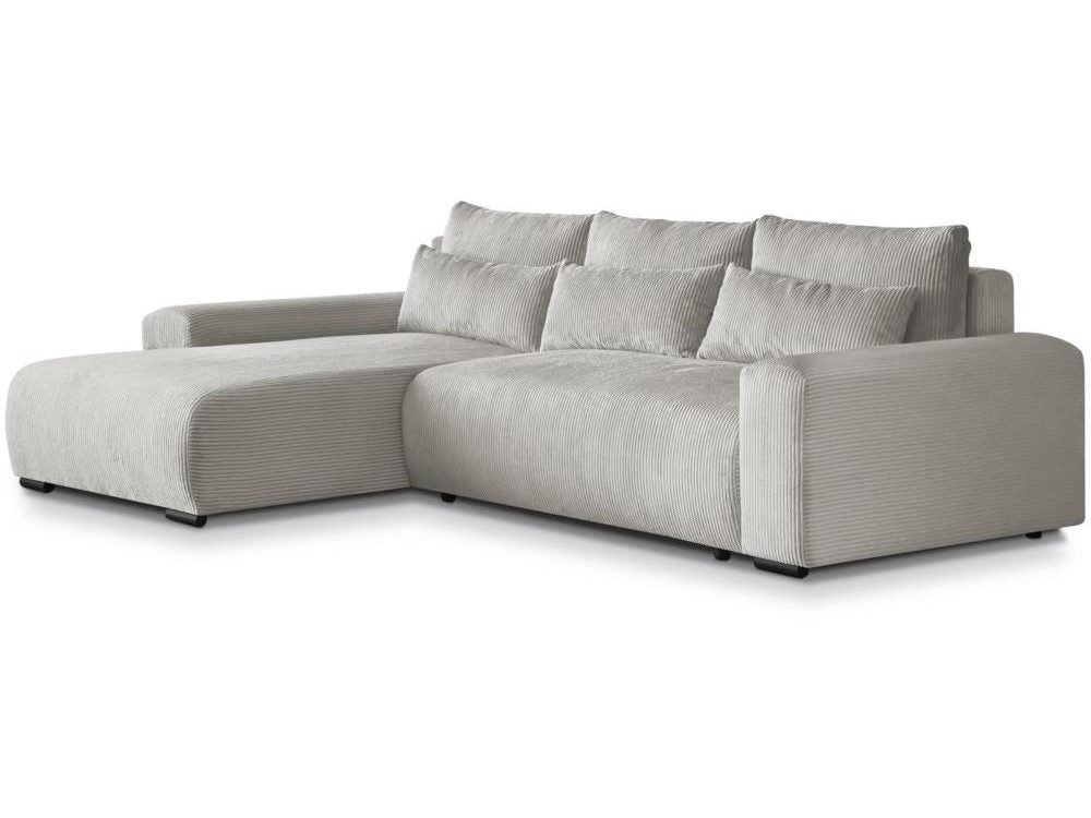 Beautysofa Cord Ecksofa BENNY in Beige von vorne