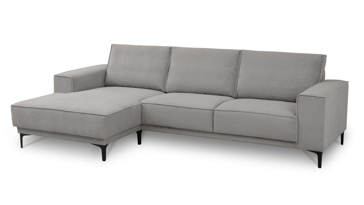 Nahaufnahme des Cordbezugs am Ecksofa OLAND