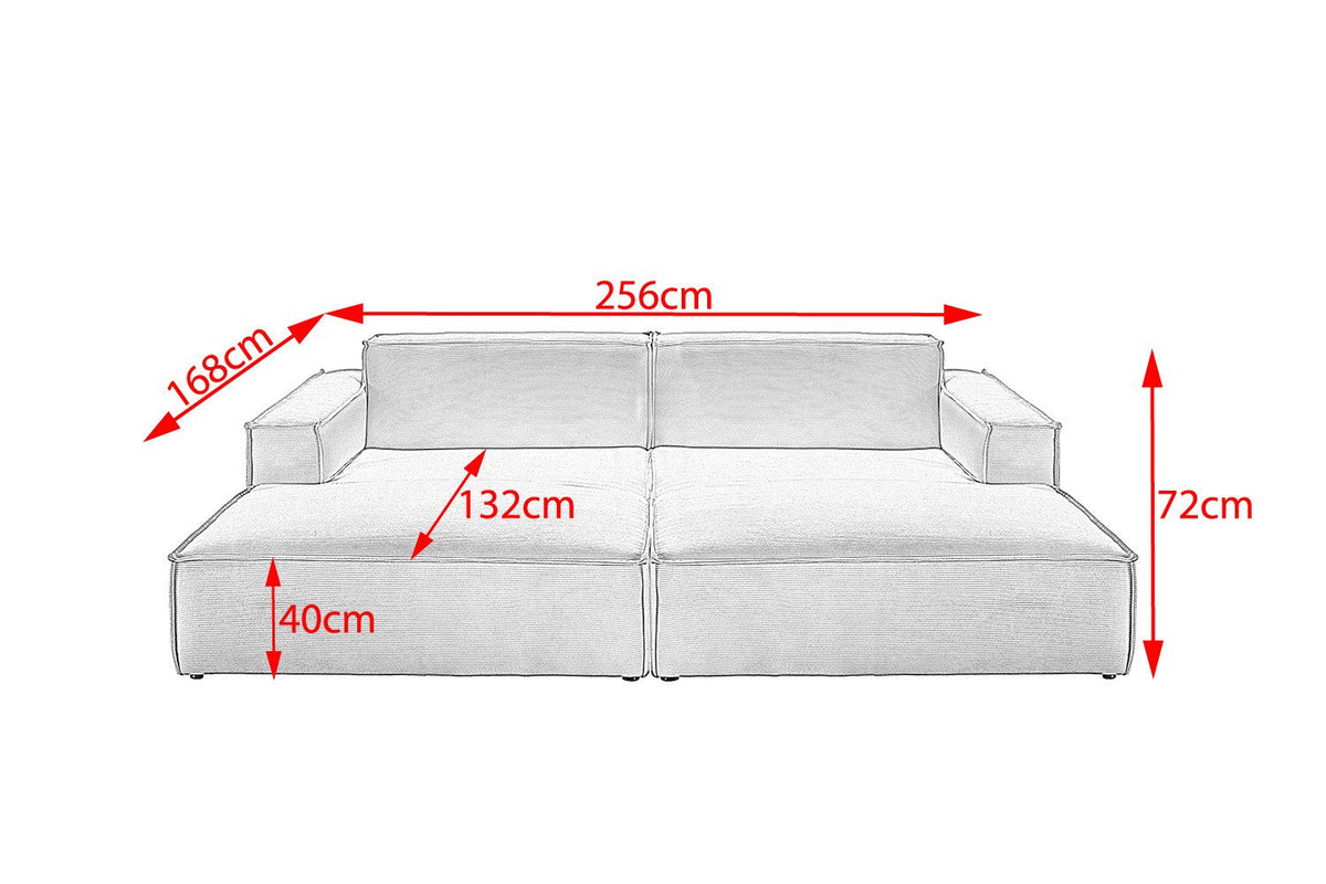 Detailansicht des Feincord-Bezugs am Big Sofa SAMU