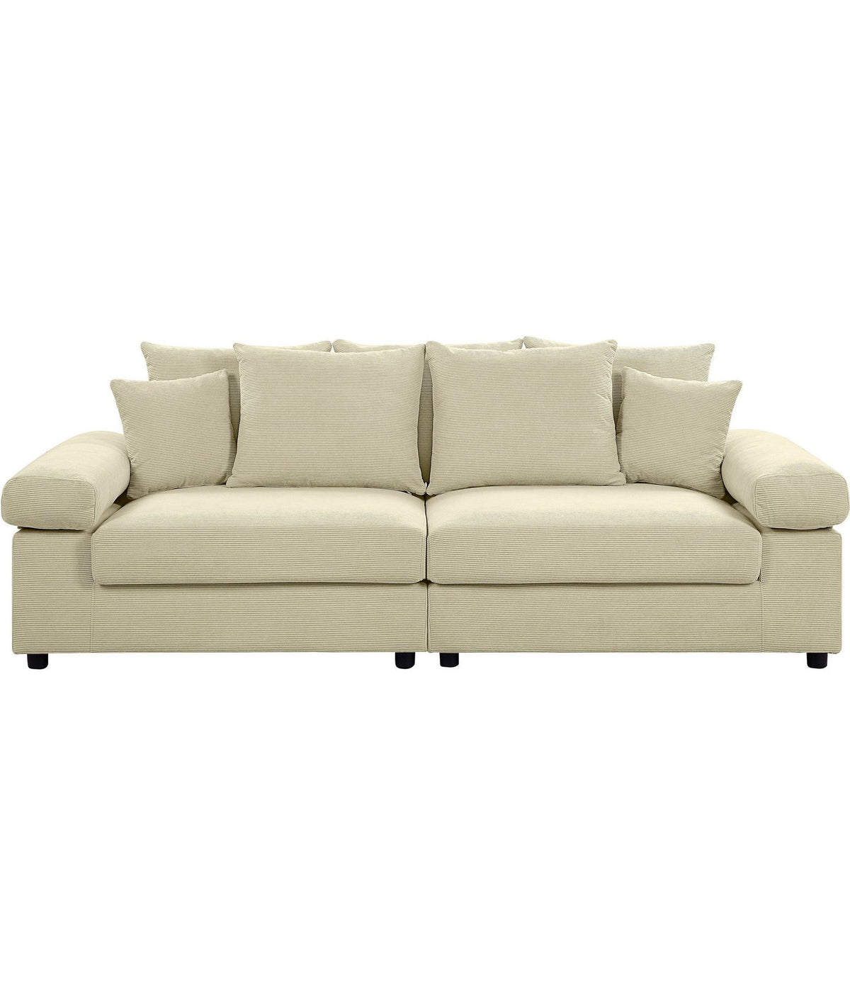 Cord Big-Sofa BJOERN in Creme Gesamtansicht