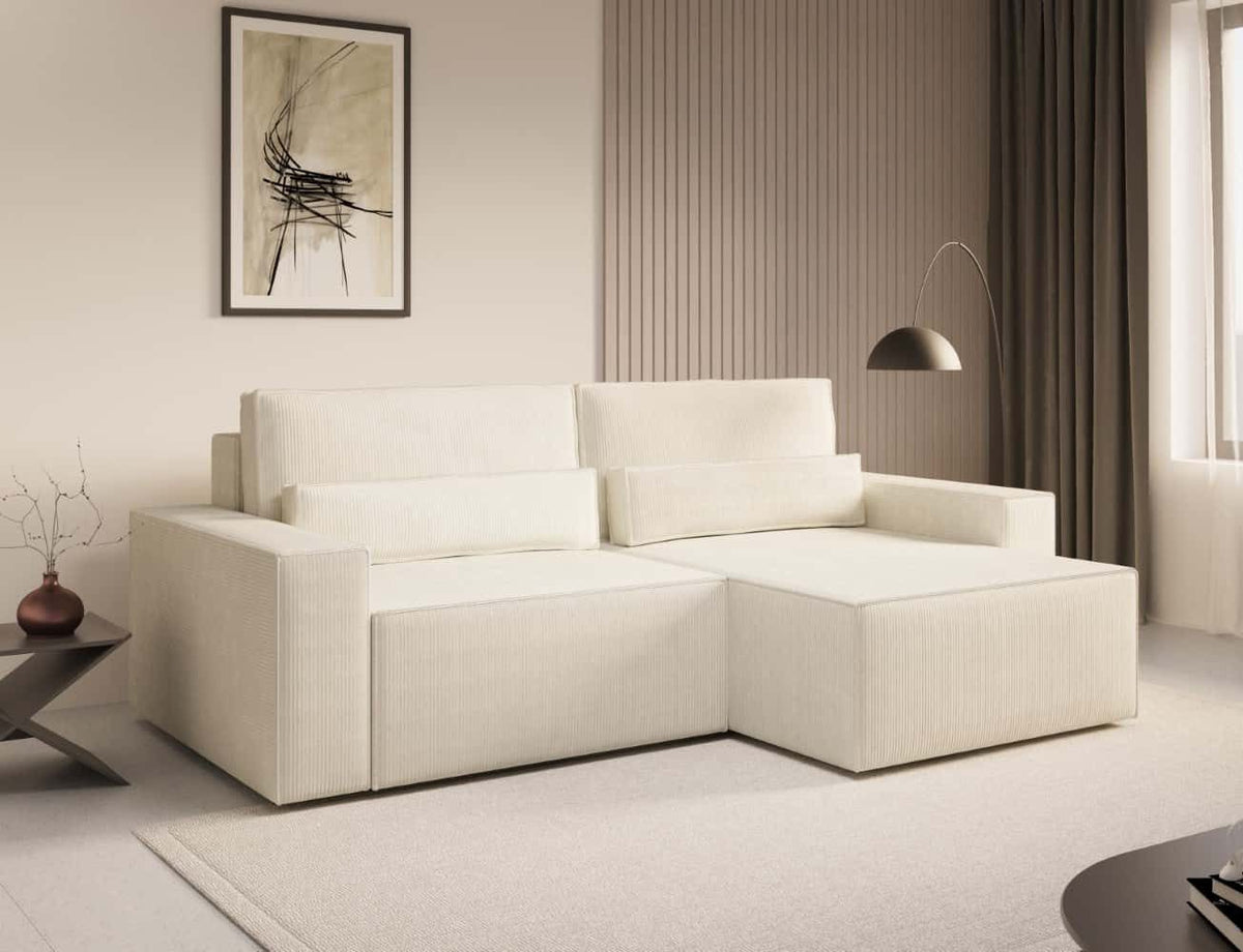 Cord Ecksofa BRAZIL MINI mit ausgeklappter Schlaffunktion