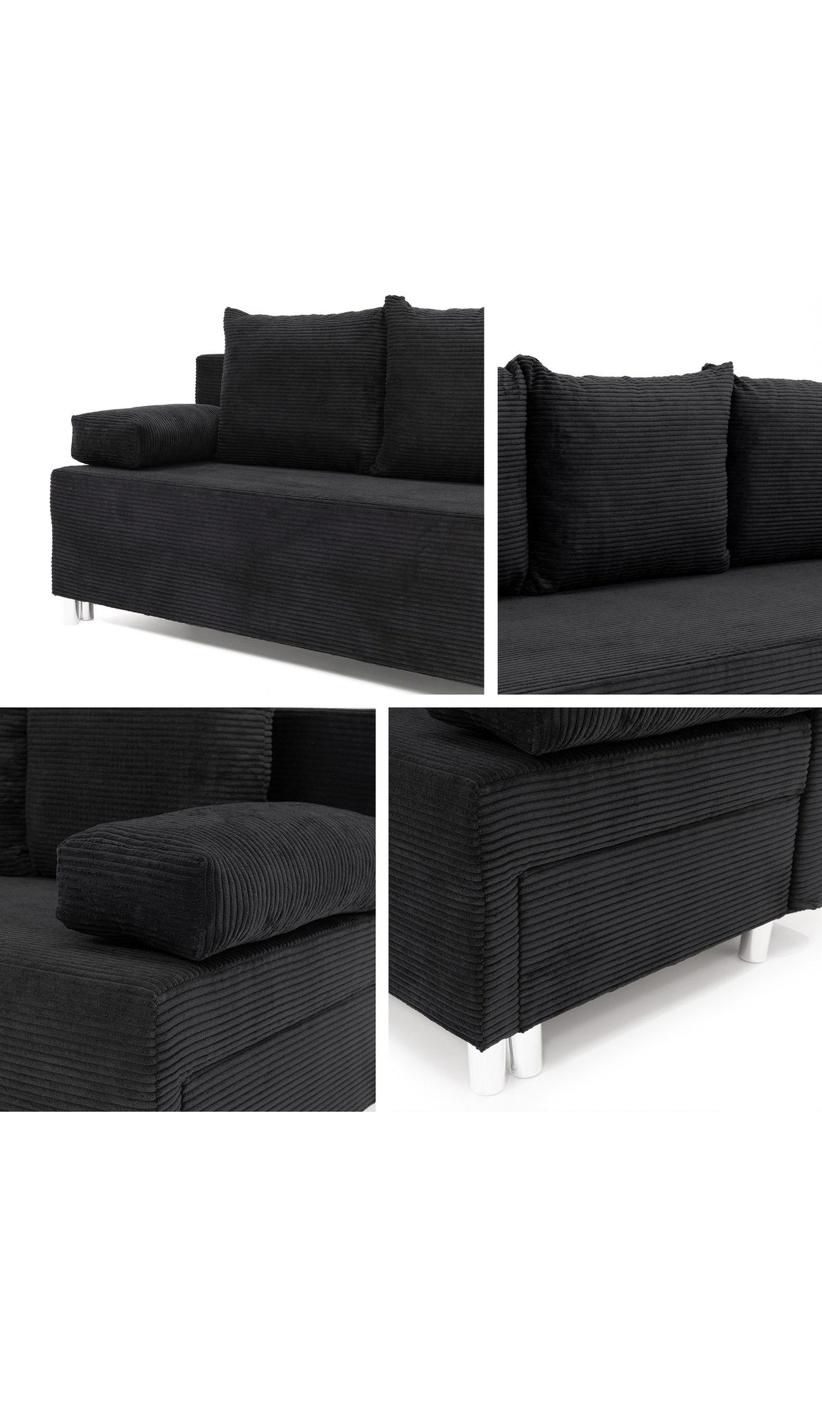 Cord Schlafsofa DOVER in Dunkelgrün Ansicht 3