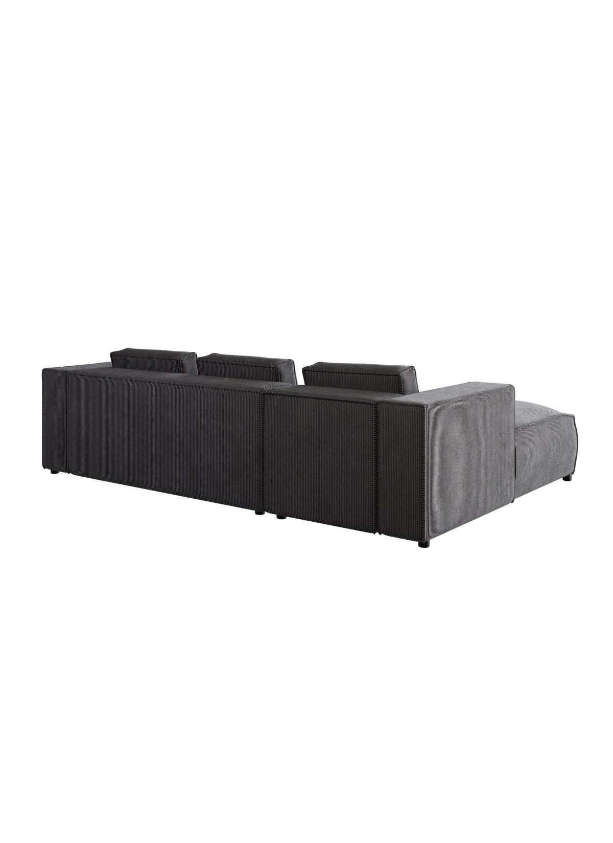 Ottomane des Cord Ecksofas RENNE in Grau