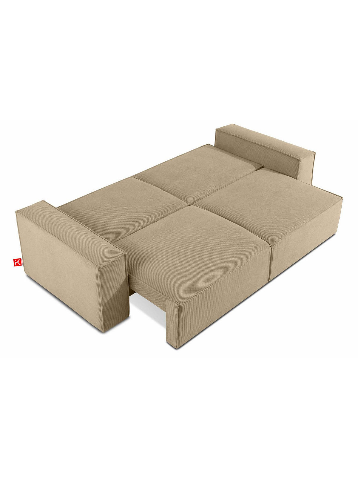 Kissenset des Cord Schlafsofas NAPI III in Creme und Velours