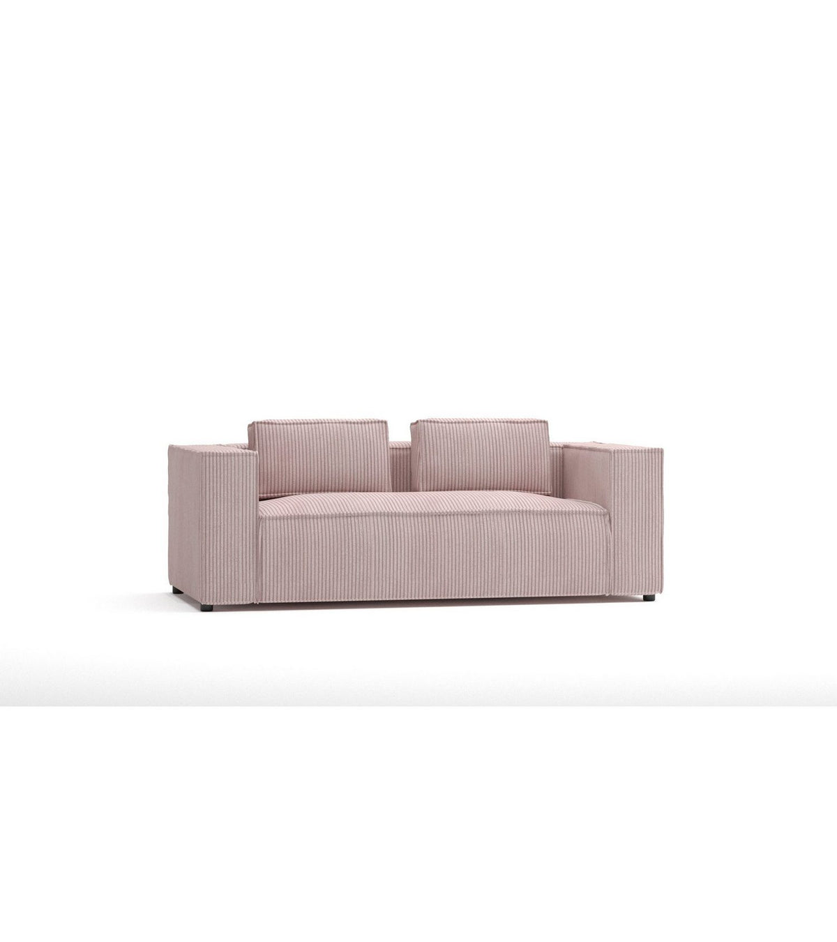 Puderrosa Cord Sofa RENNE im Wohnzimmer