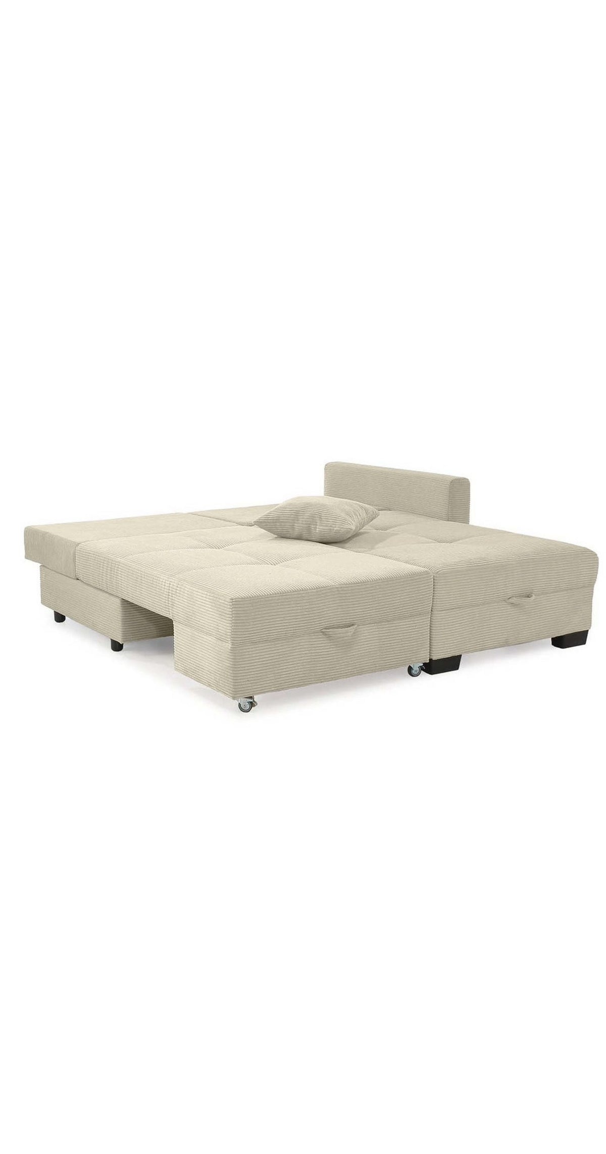Cord Ecksofa 15215 in Beige Grau Ansicht 2
