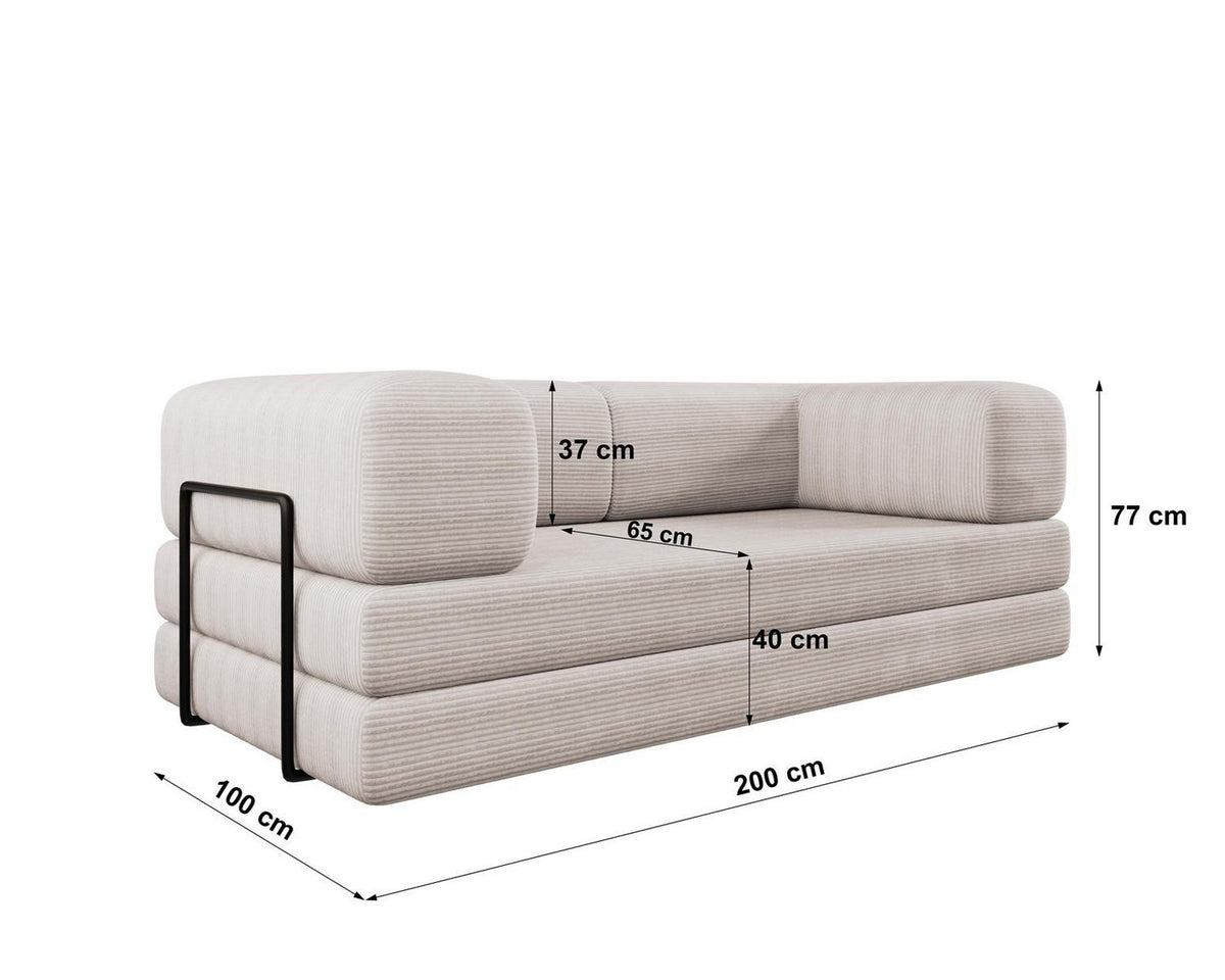 Cord Sofa LAMILO im Wohnzimmer