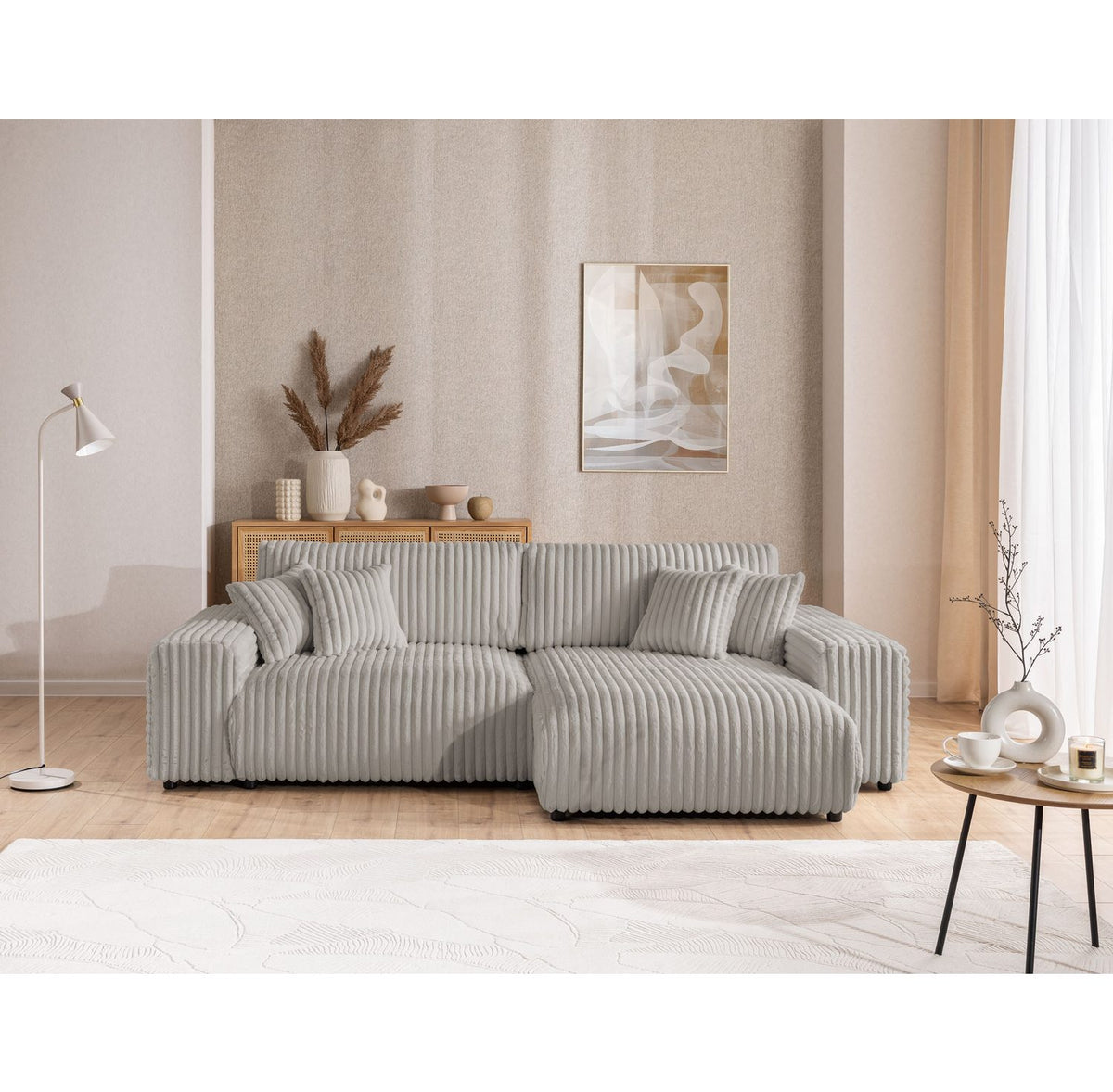 Bettkasten des Cord Ecksofas MOLLIS