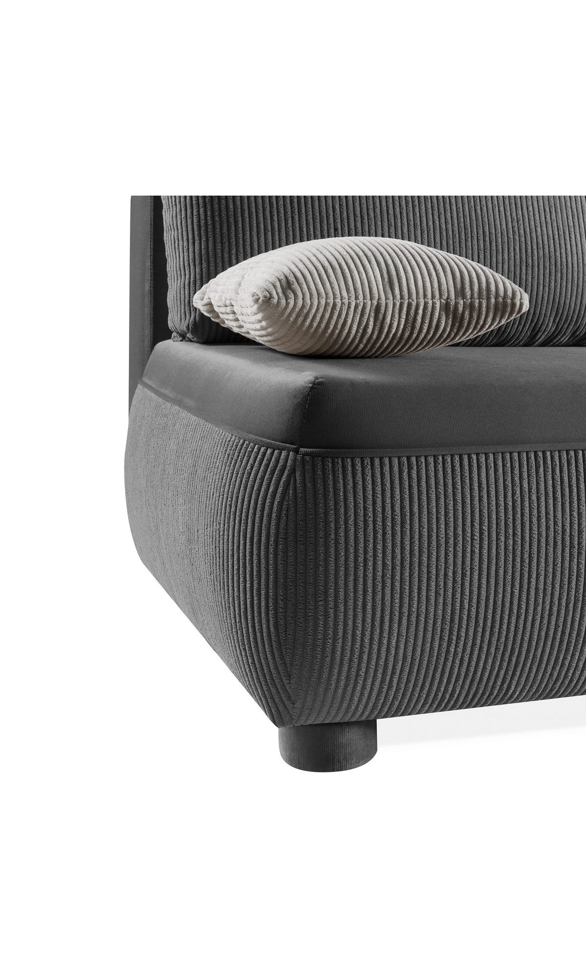 Cord Schlafsofa AIDA in Dunkelgrau im Wohnraum