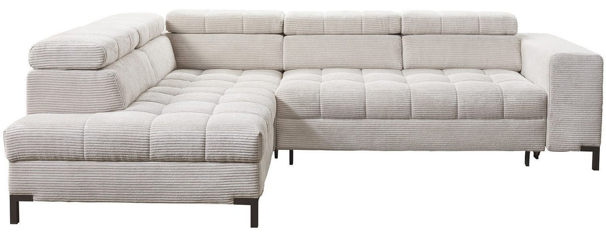 Beiges Cord Ecksofa BOCCO in der Gesamtansicht