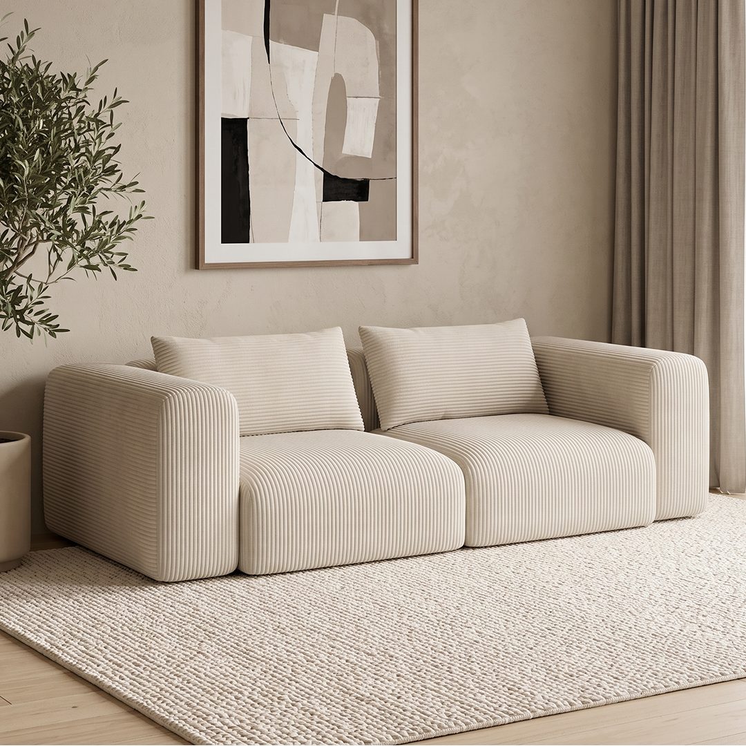Klettverschluss zwischen den beiden Sofaelementen