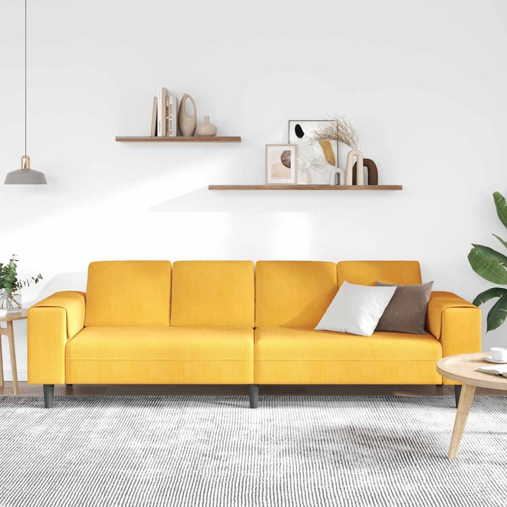 Sitzfläche und Rückenkissen des Cord Sofas