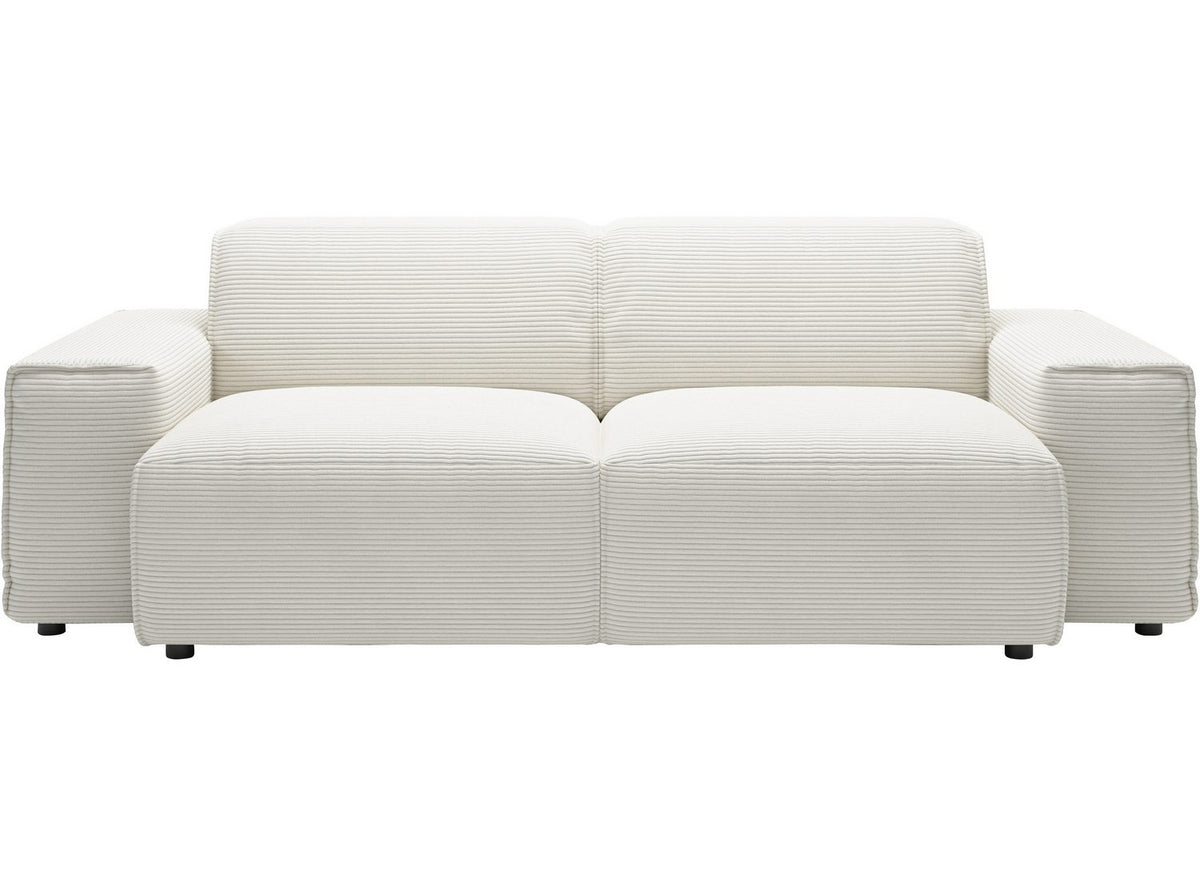 Rückansicht des Cord Sofas GLIMMINGE in Weiß