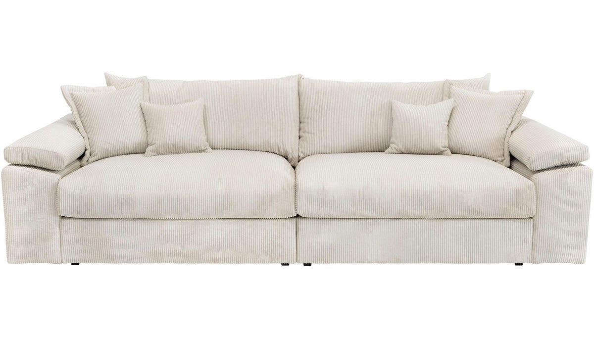 Cordbezug in Creme des Big Sofas SOFT&COSY XXL