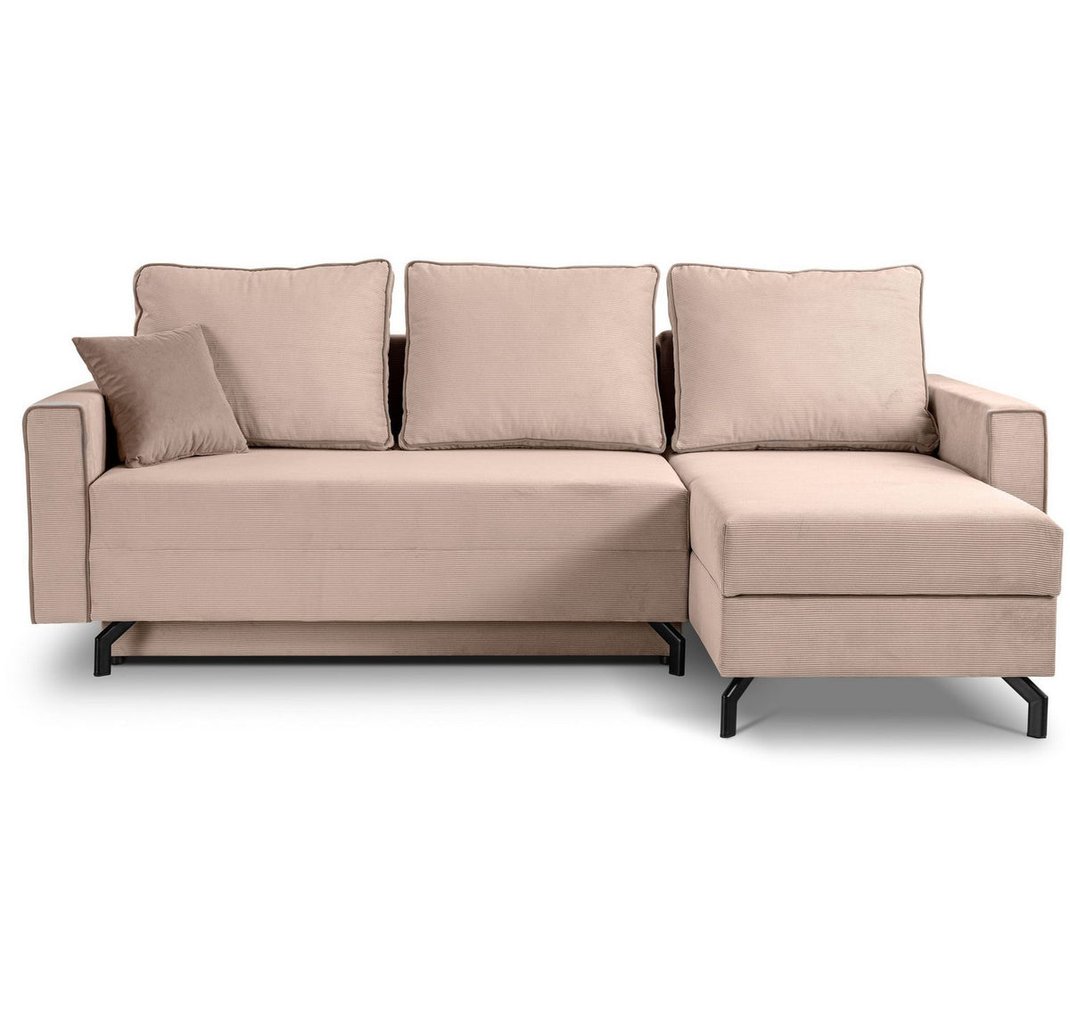 Cord Ecksofa MARTI in Altrosa von vorne