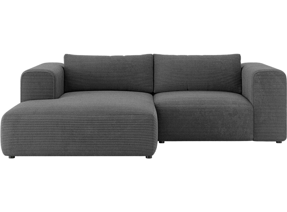 Cord Ecksofa TIARRA in Anthrazit von vorne