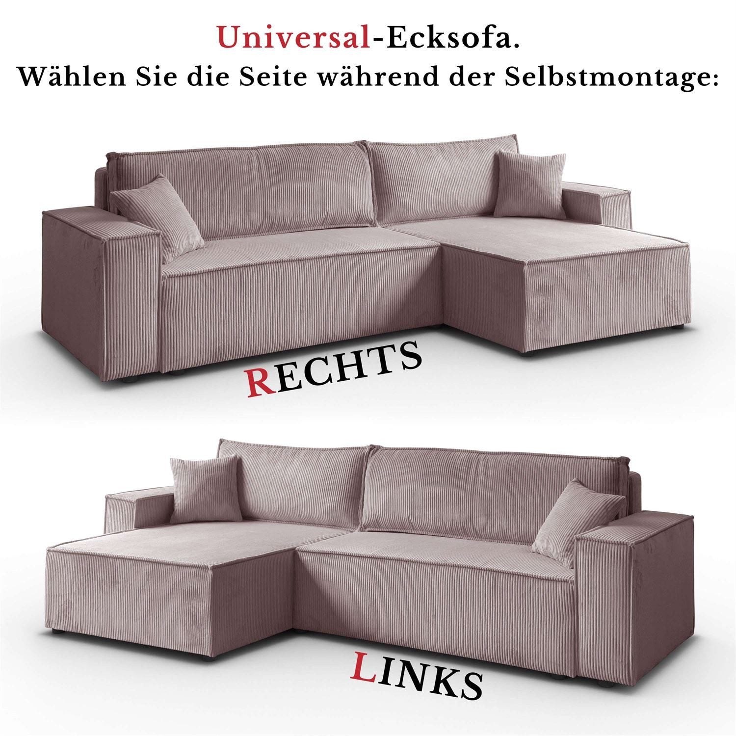 Geöffneter Bettkasten des Ecksofas CARLOS