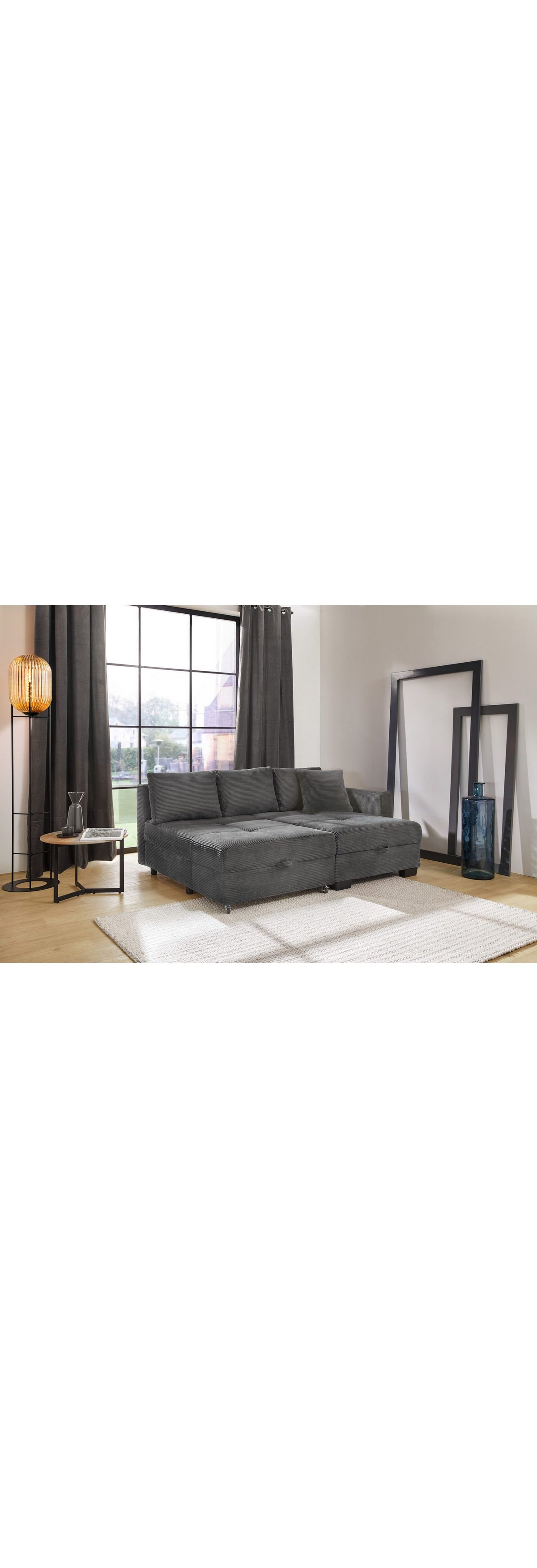 Cord Ecksofa FANTASY Bettkasten mit Stauraum