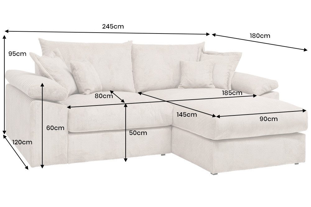 Cord Ecksofa ATMOSPHERE XL in Grün Ansicht 3