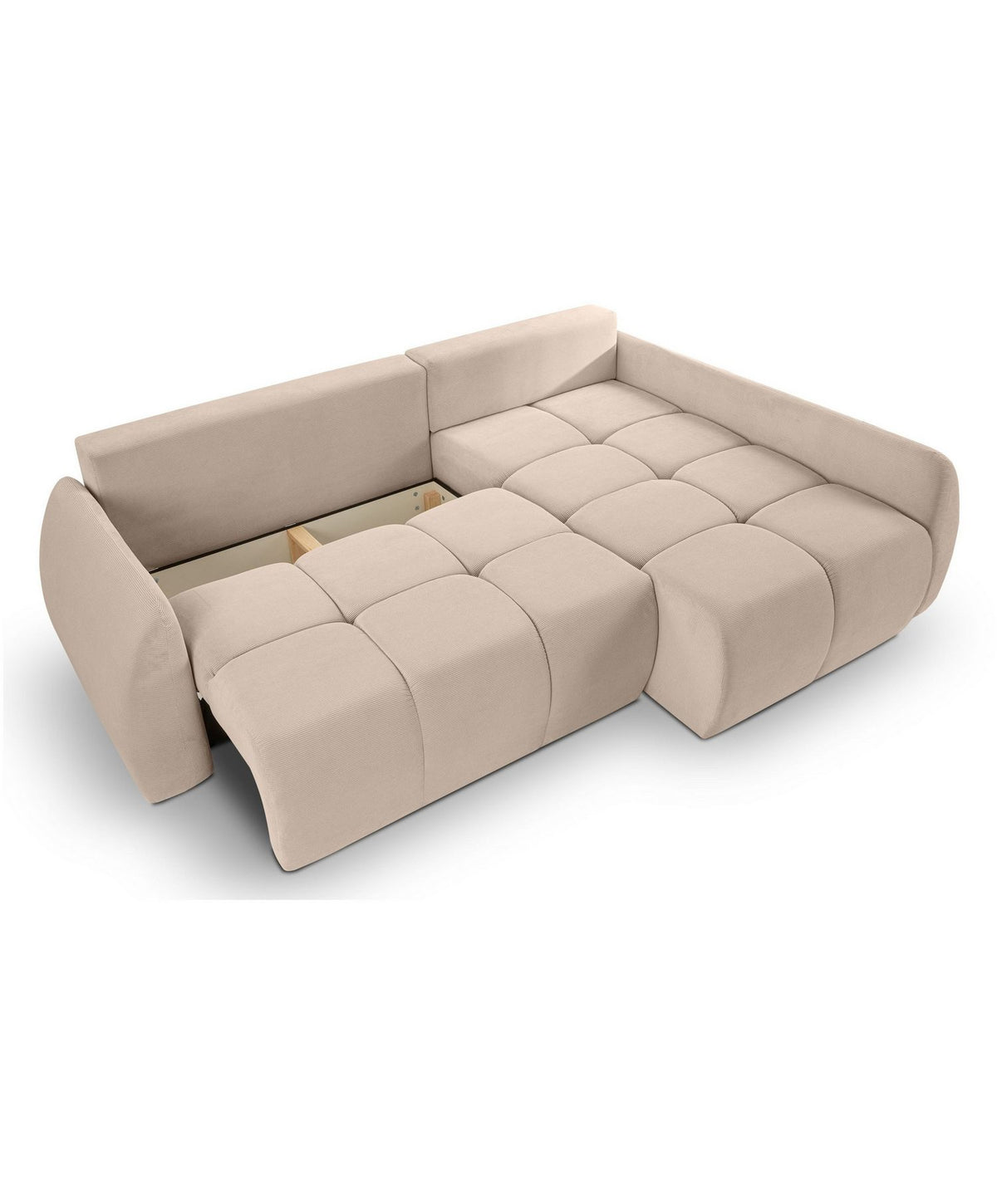 Cord Eckschlafsofa SANCHO LONG in Beige Ansicht 5