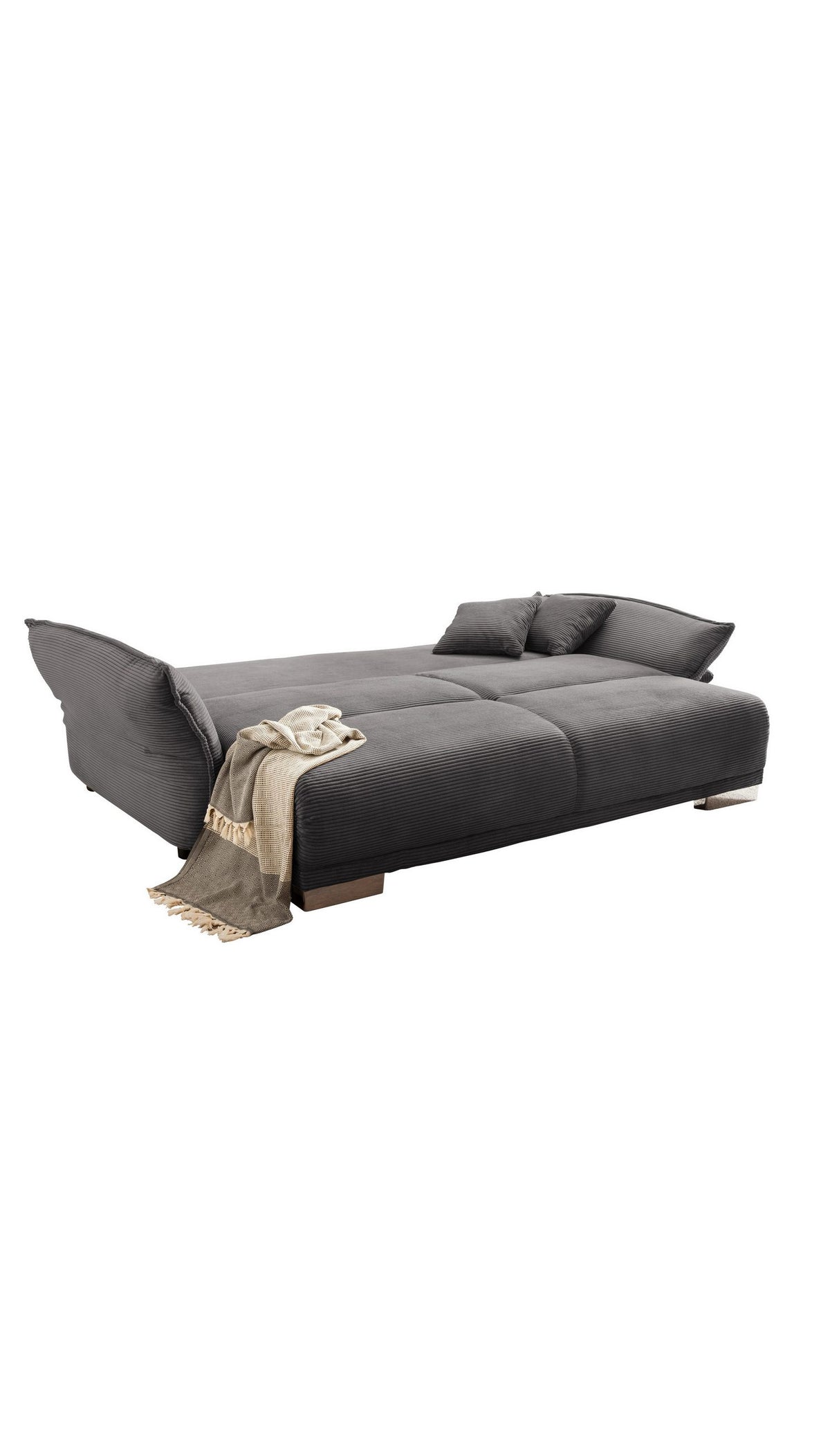 Big Sofa Cord 17214 in Dunkelgrau Frontansicht