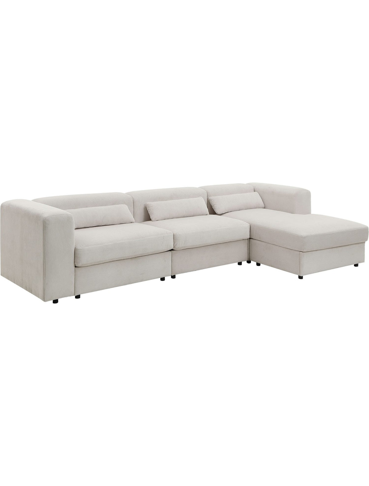 Cord Ecksofa UNO Longchair mit Stauraum