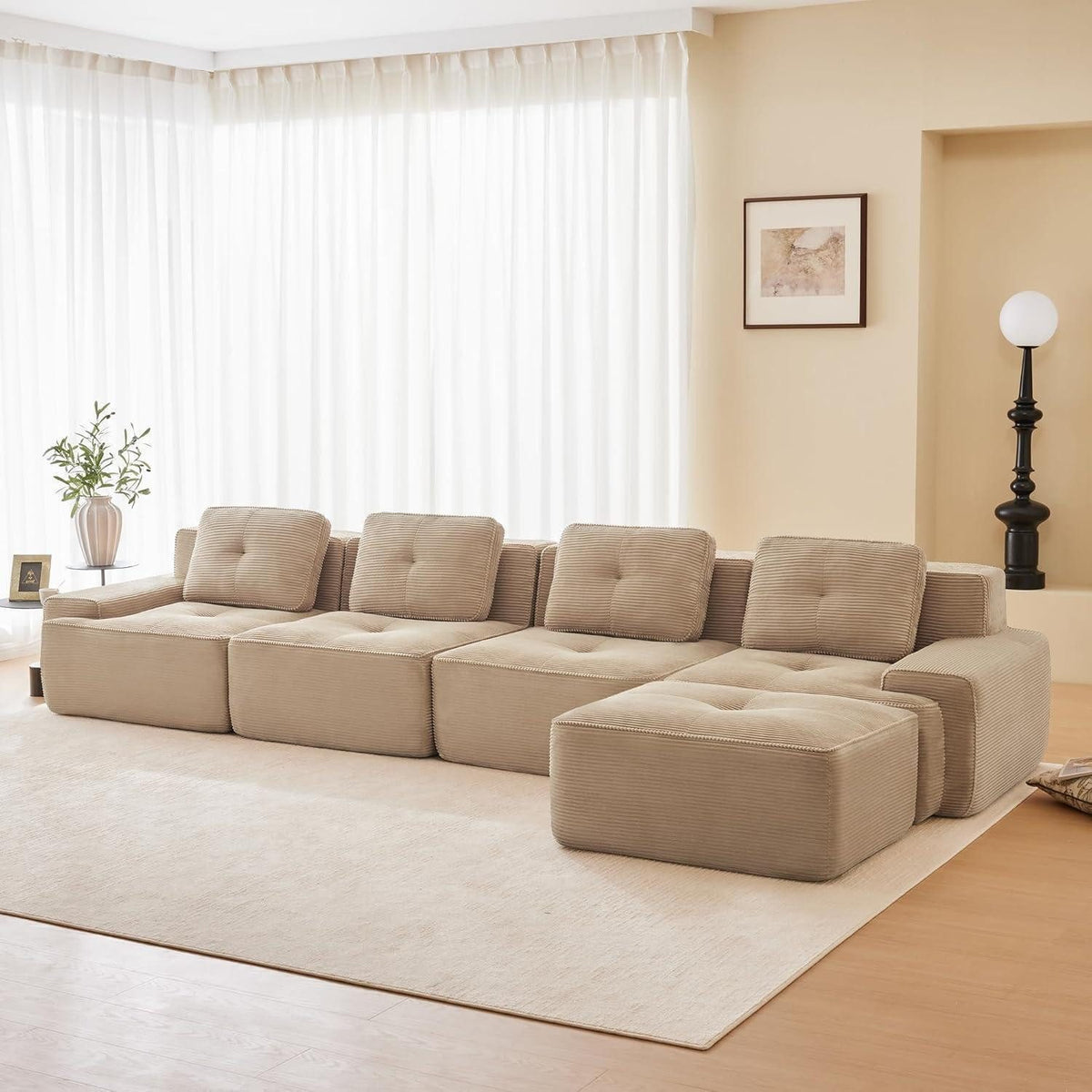 Einzelmodul der Cord Wohnlandschaft in Beige