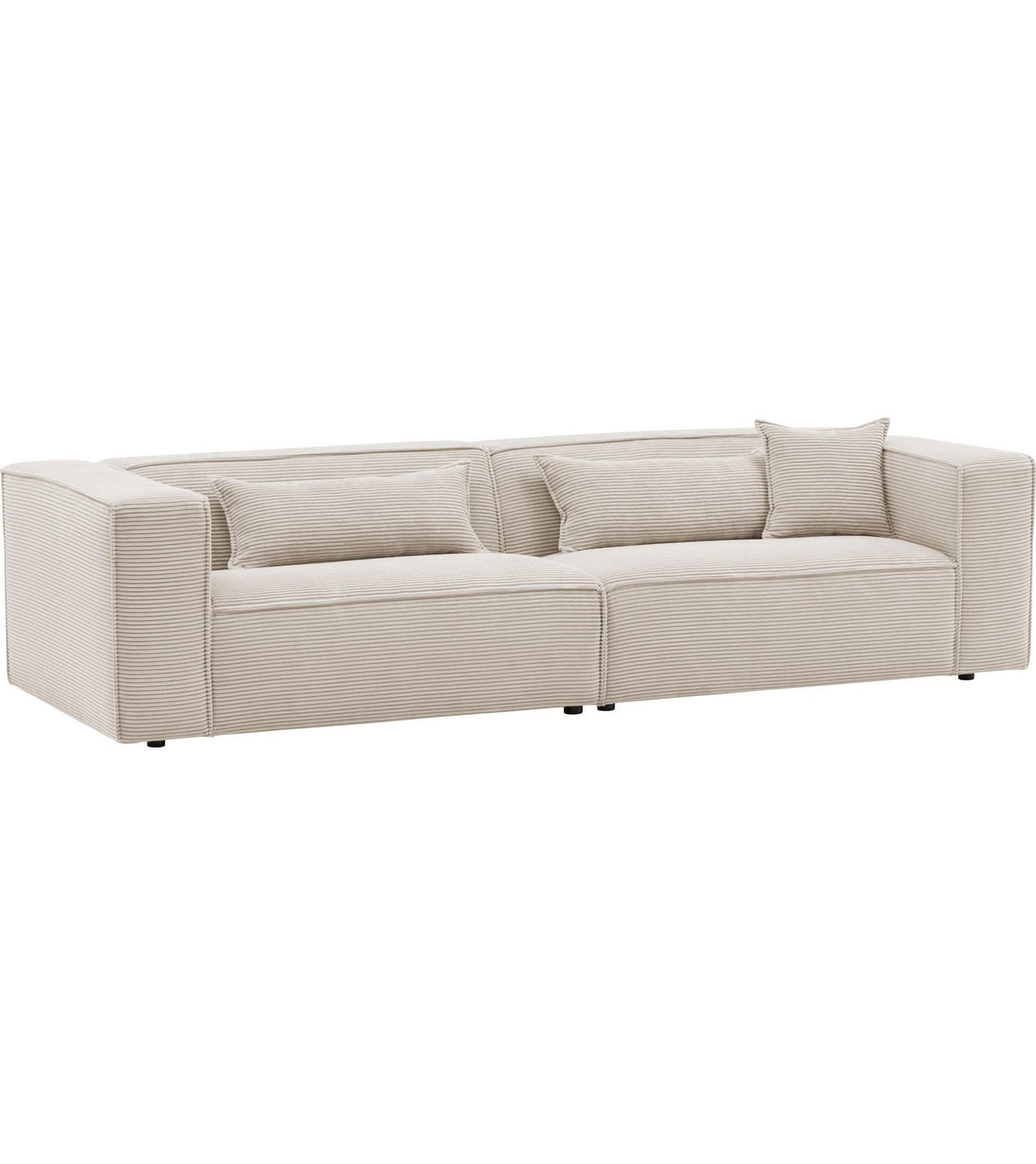 Cord Sofa PIARA in Hellbeige in der Frontansicht