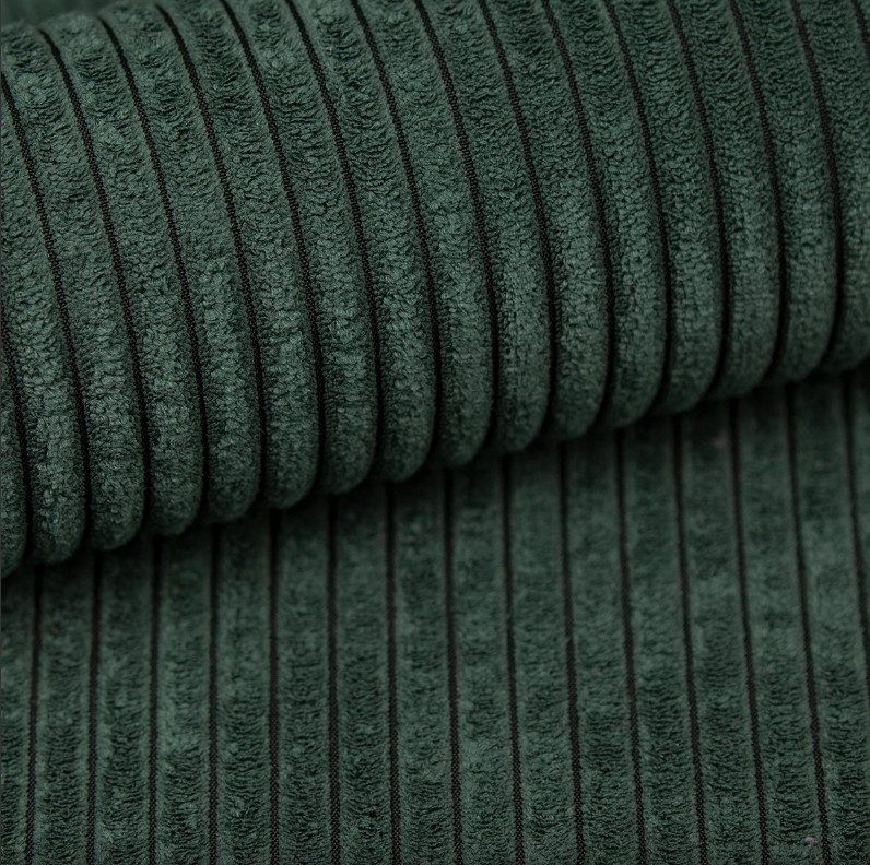 Cord Ecksofa CAPRI in Grün im Wohnraum
