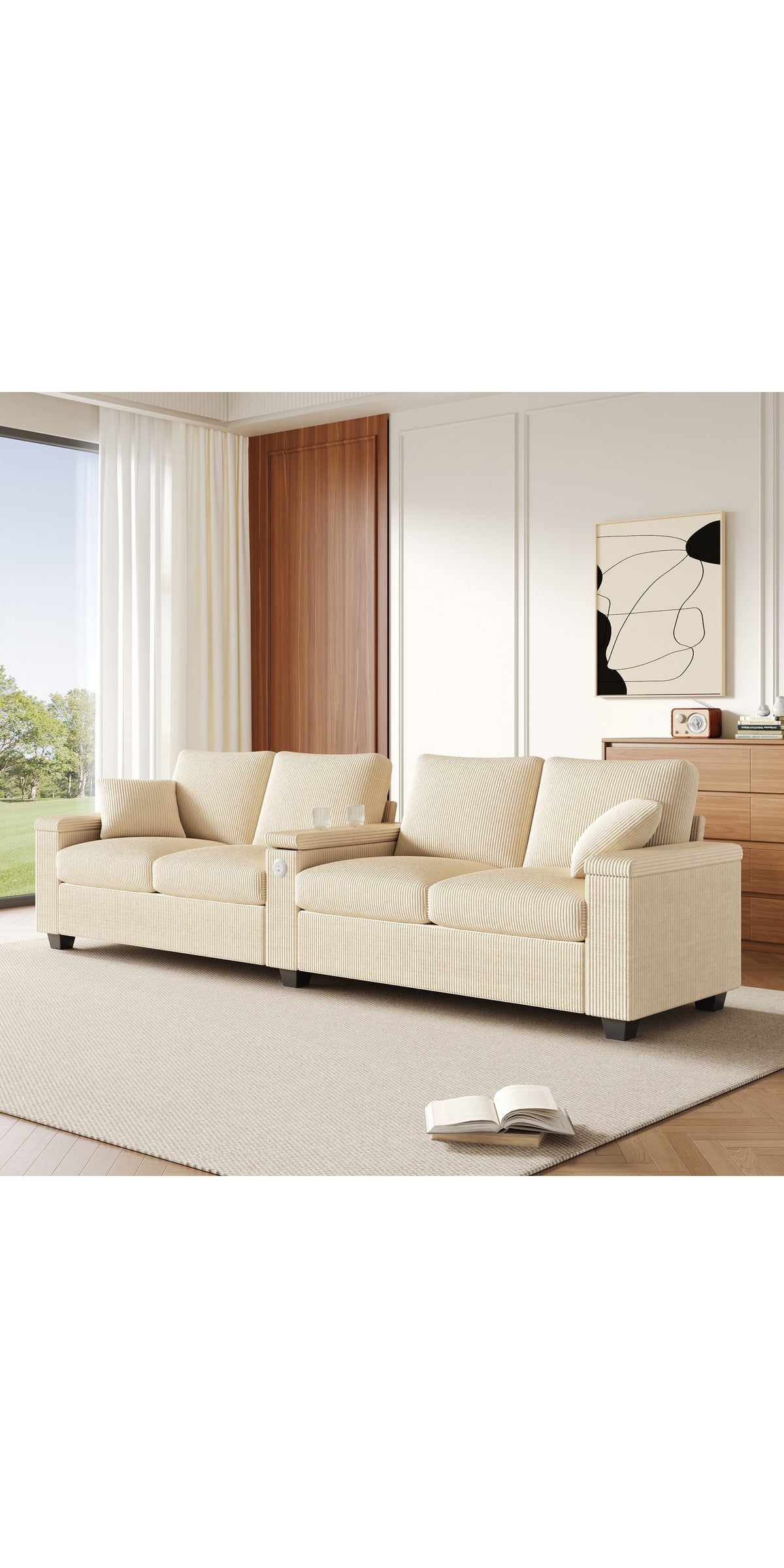 USB und USB-C Ladeanschluss am Cord Sofa