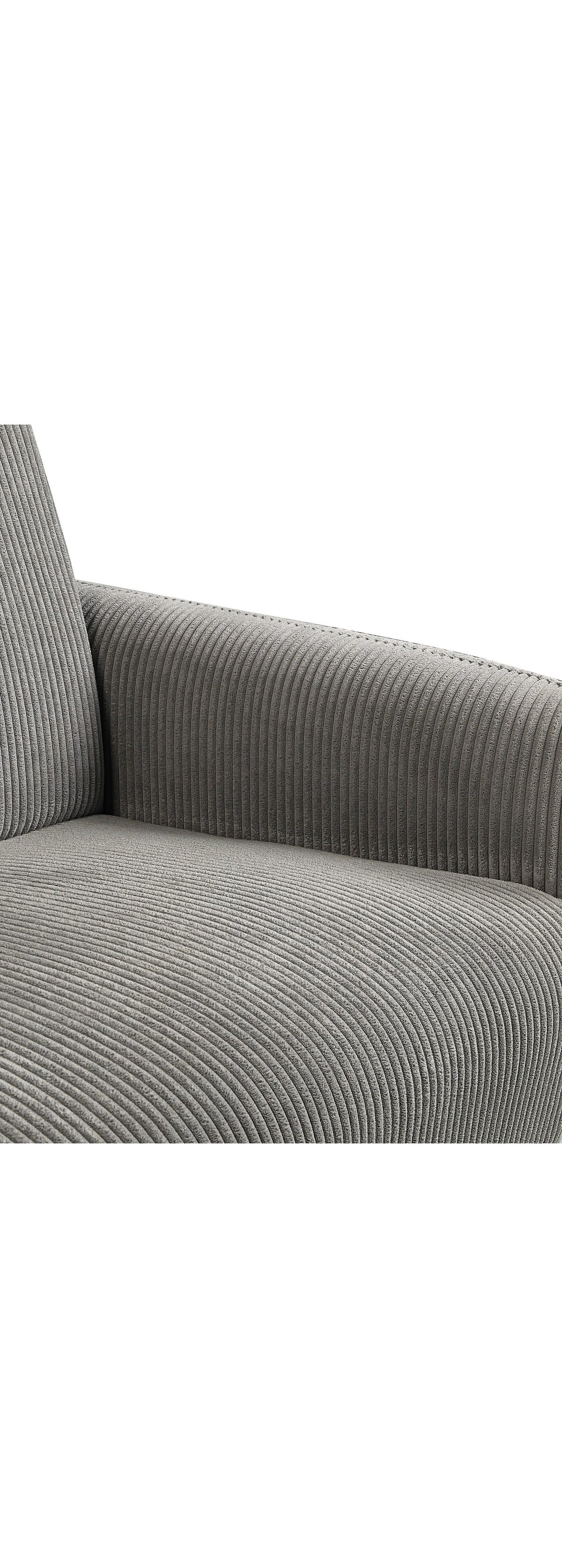 Kleine Seitentasche am Cord Sofa MOBY in Grau