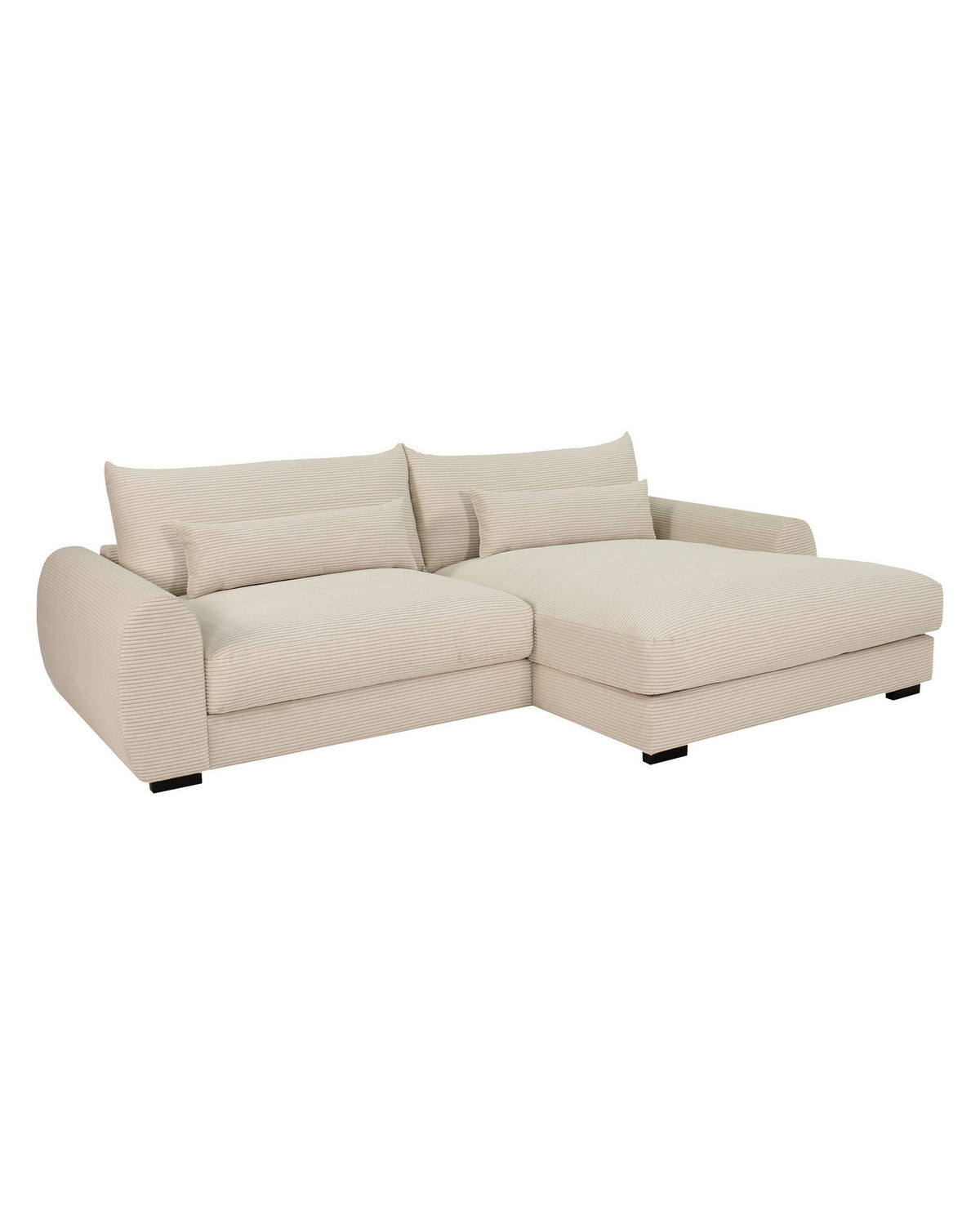 Cord Ecksofa MARK in Creme Frontansicht