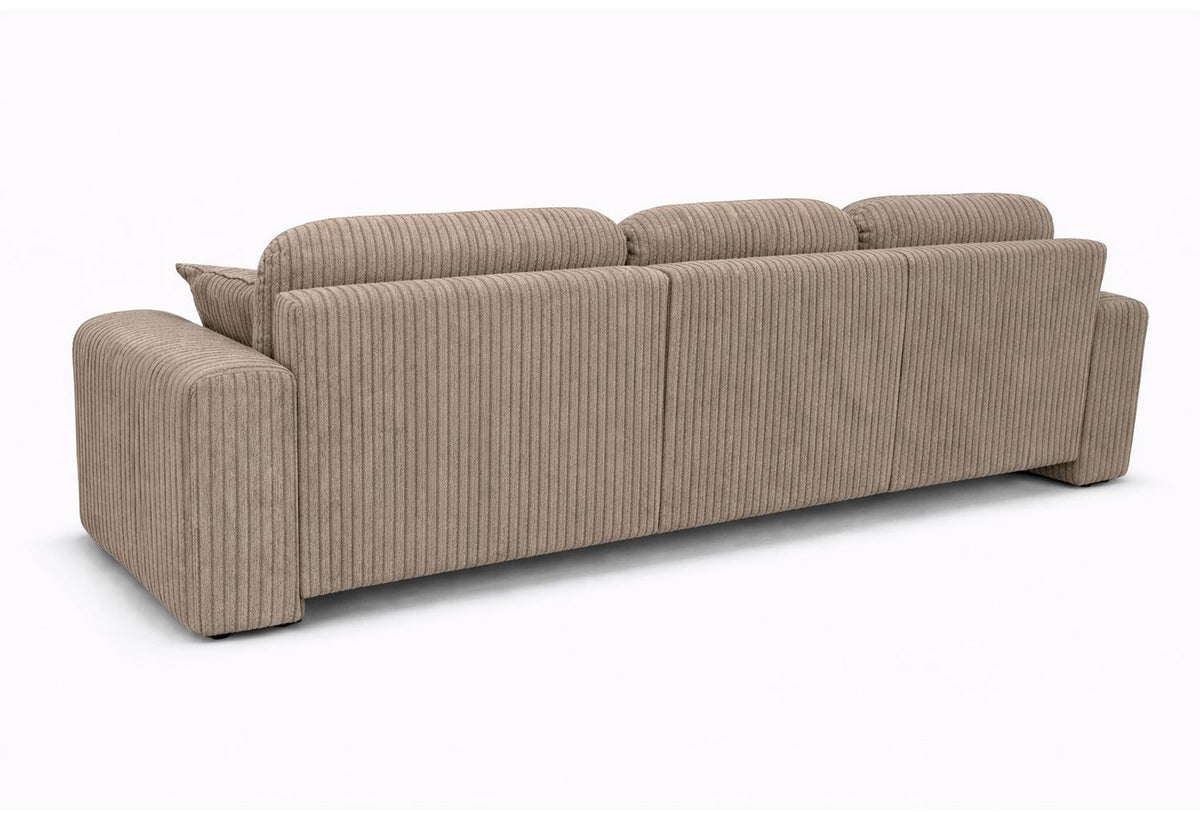 Geöffneter Bettkasten des Cord Ecksofas BINGO