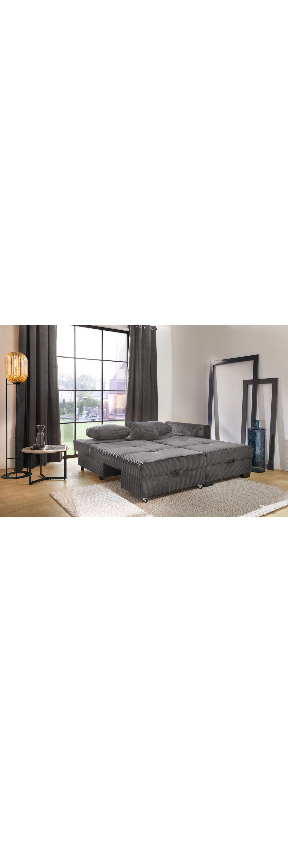 Cord Ecksofa FANTASY als Big-Sofa umgeschwenkt