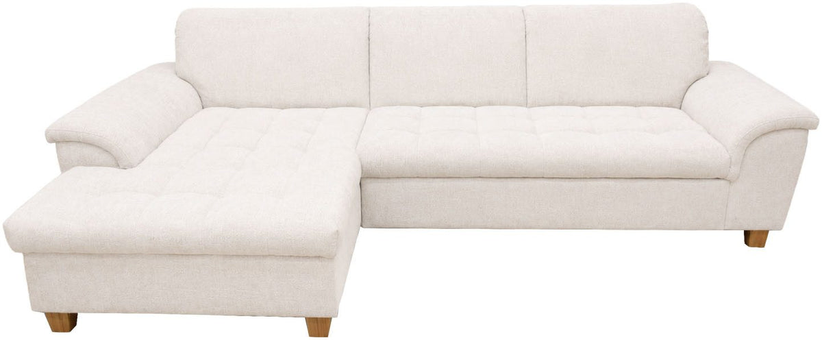 Cord Ecksofa EGGERY in Creme von vorne