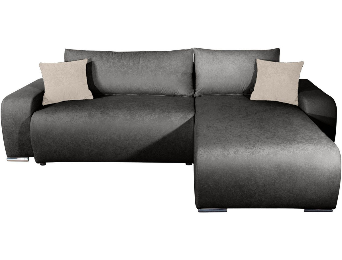 Cord Ecksofa PIA in Anthrazit im Wohnzimmer
