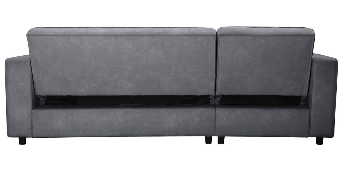 Cord Ecksofa ALLIE in Anthrazit von vorn