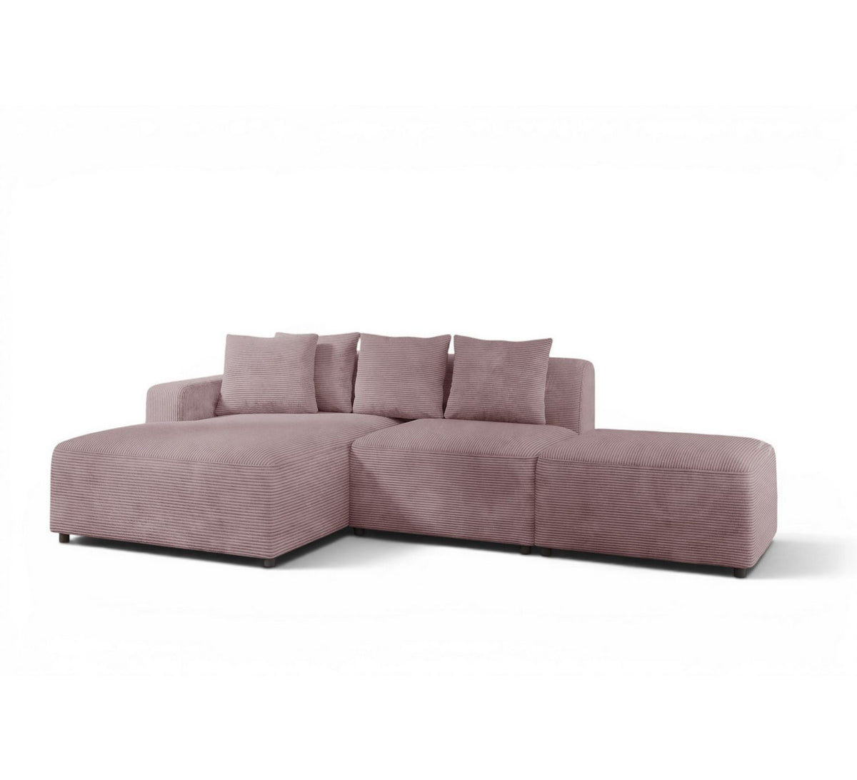 Cord Ecksofa MEGAN XS in Altrosa Gesamtansicht