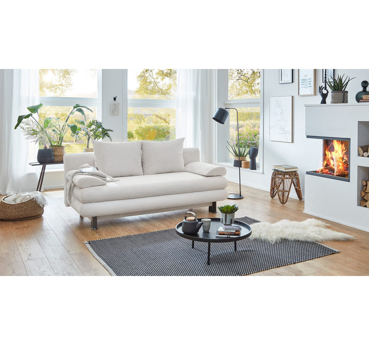 Geöffneter Bettkasten des Schlafsofas AVENDA