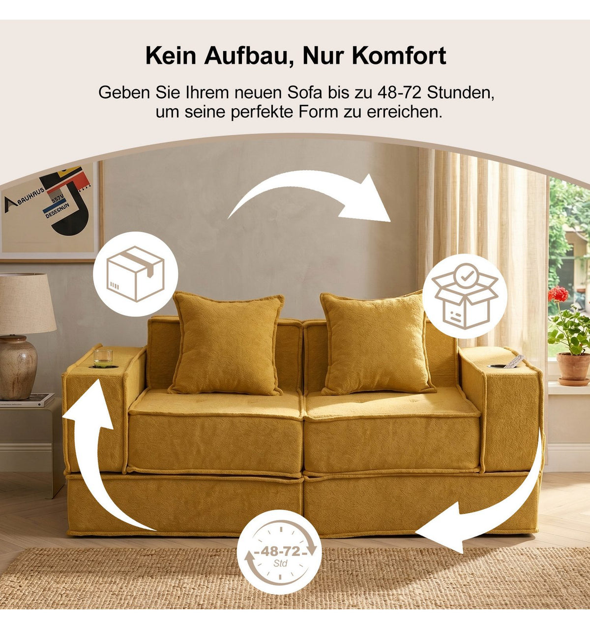 Cord Bodensofa SET 5 mit zwei losen Kissen