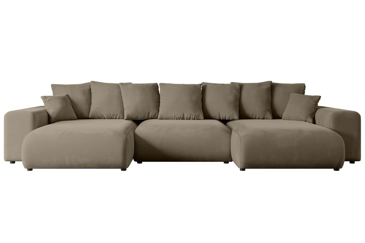 Cord Wohnlandschaft ESKAR-U in Braun frontal im Wohnzimmer