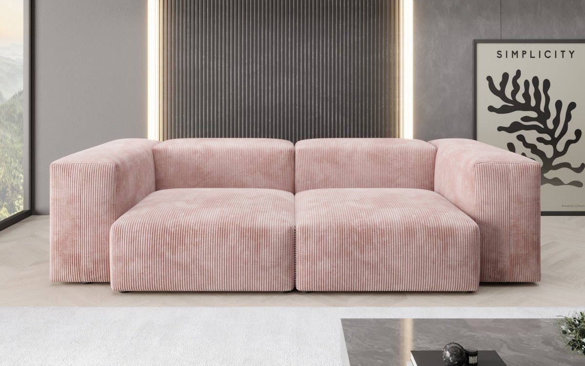 Cord Sofa SNUG in Rosé von der Seite