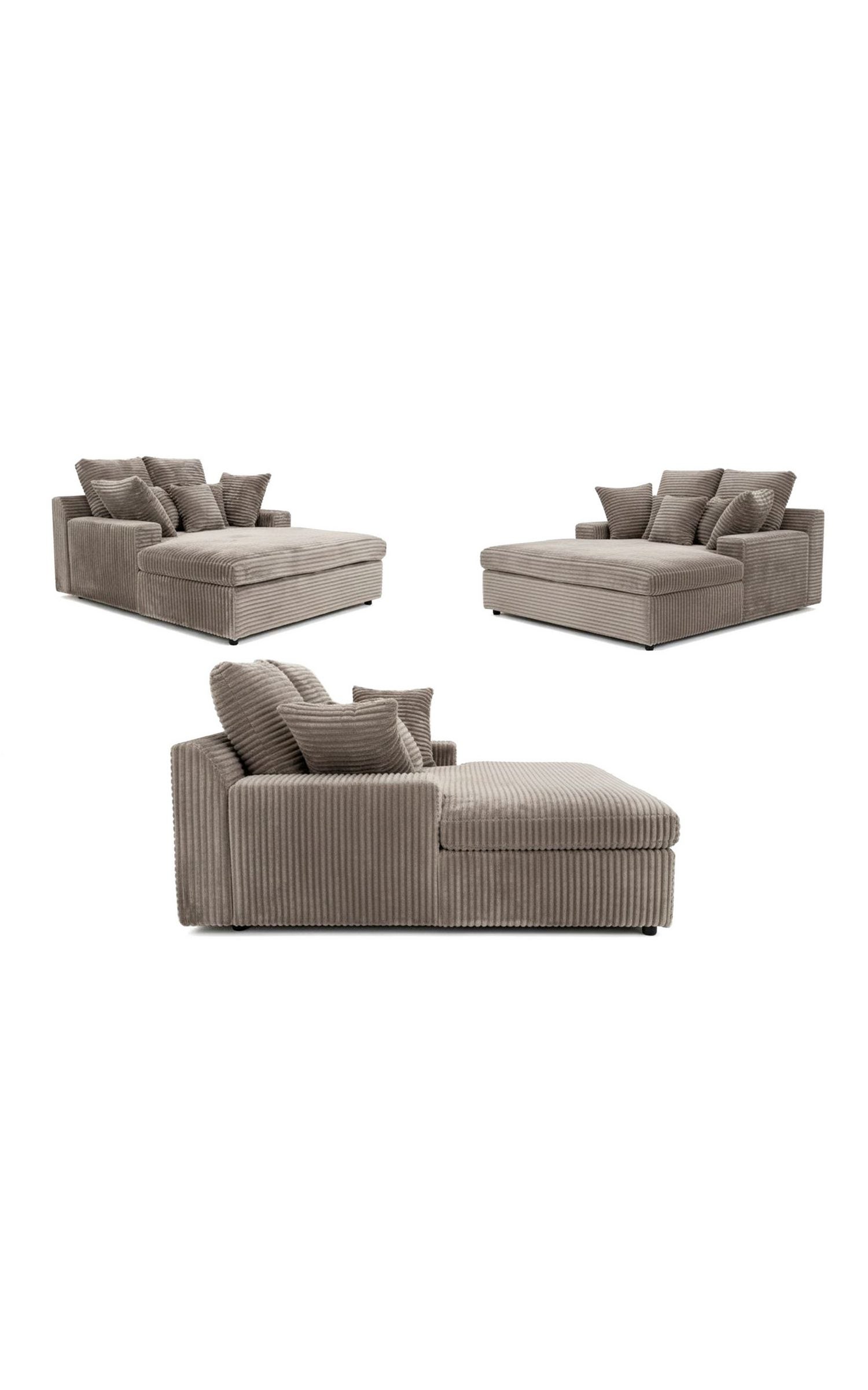 Cord Sofa LAZY ONE in Beige Ansicht 3